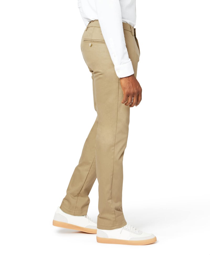 DOCKERS بنطلونات دوكرز للرجال بتصميم رياضي من قطن لاكس المرن، كاكي بريطاني جديد، 32W x 32L - Image 2